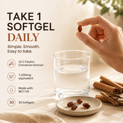 Ceylon Cinnamon 7200mg Equivalent with MCT Oil