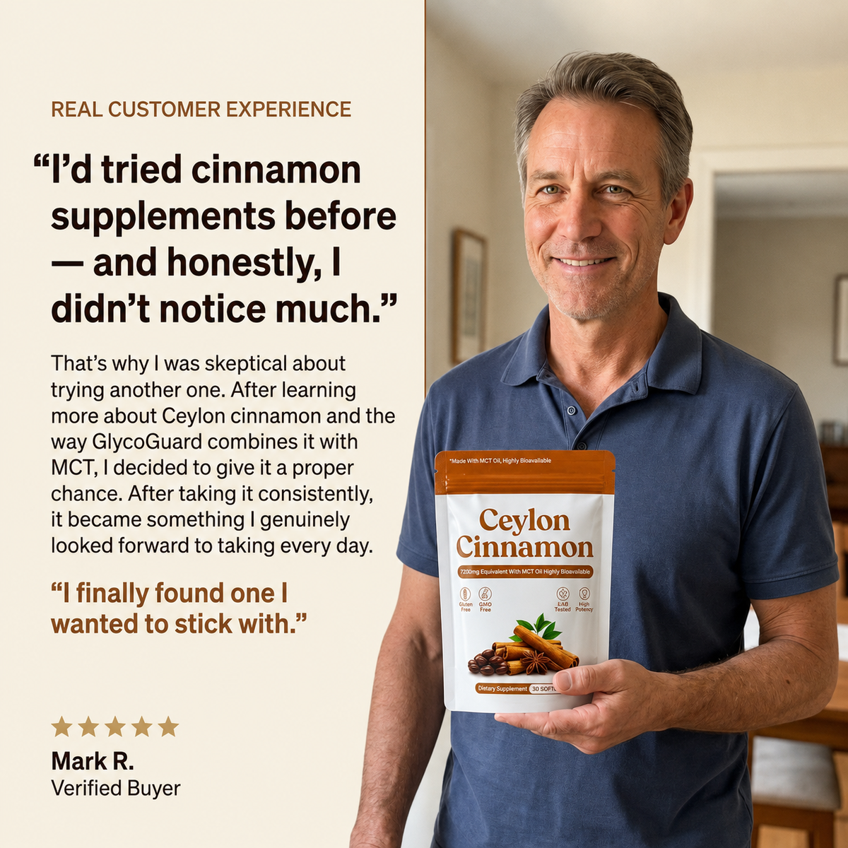Ceylon Cinnamon 7200mg Equivalent with MCT Oil