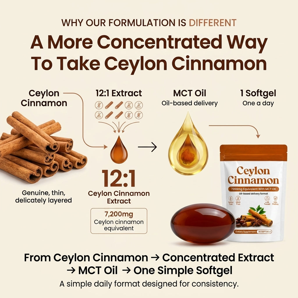 Ceylon Cinnamon 7200mg Equivalent with MCT Oil